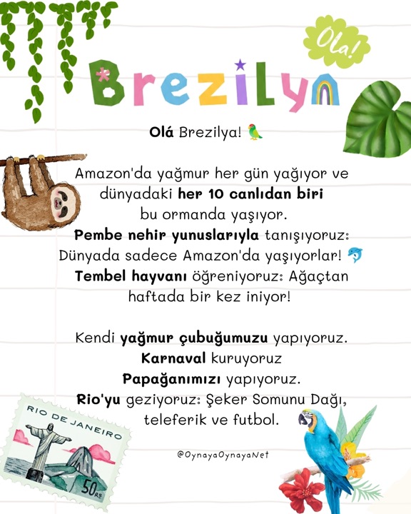 Brezilya durağı — Olá: Amazon'un pembe nehir yunusları, yağmur çubuğu, karnaval